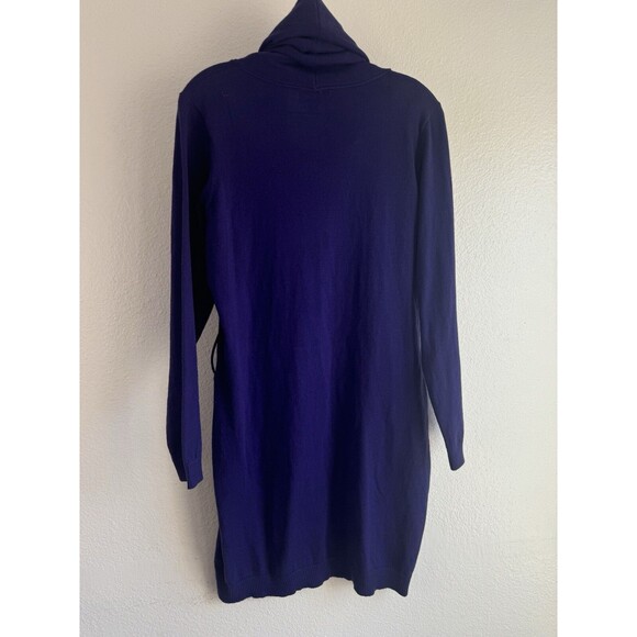 AB Studio Sweater Dress Womens Cowl Neck Pleated Purple - Picture 6 of 6